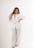 Blazer 100% lino Made in Italy Blanco