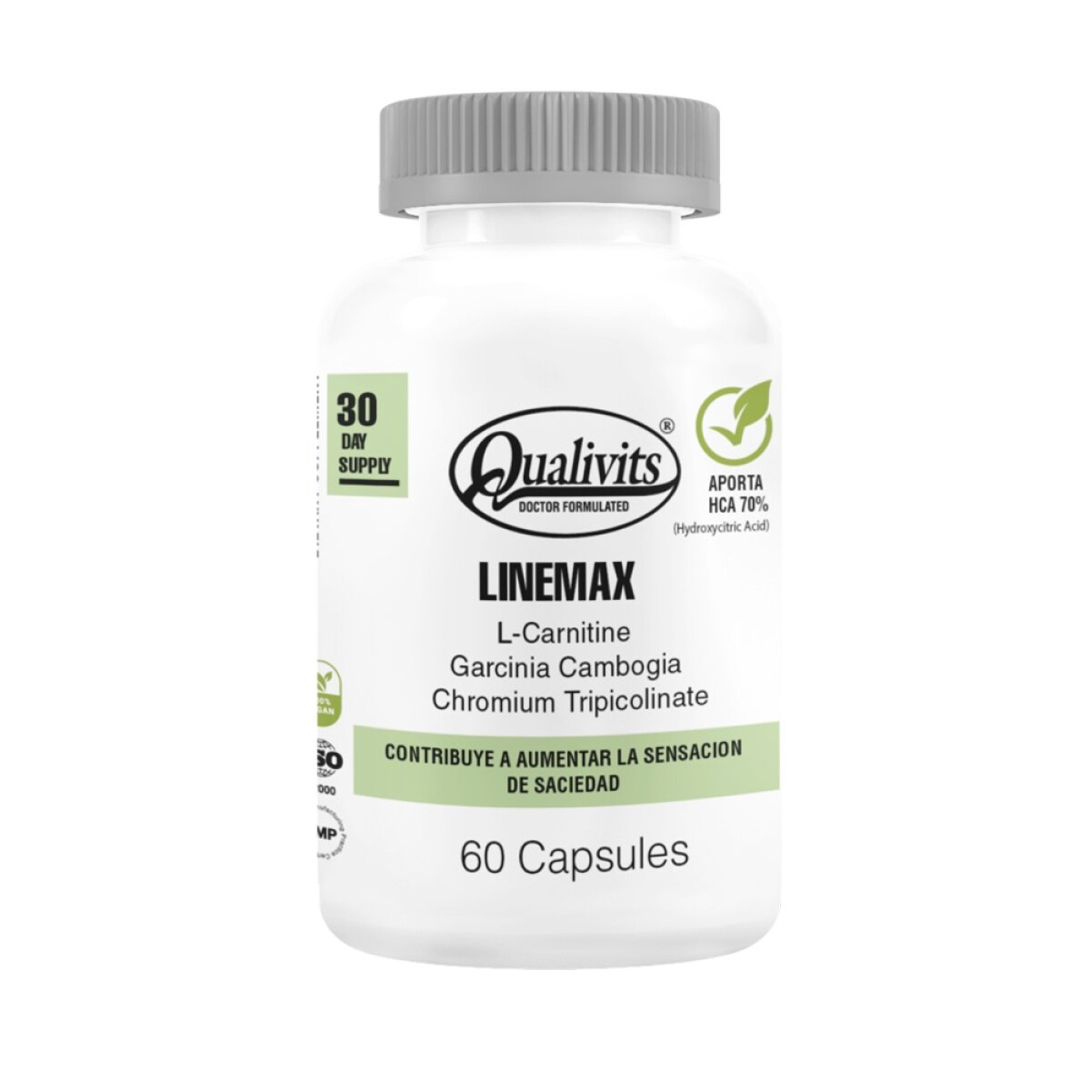 Qualivits Linemax L-Carnitina + Garcinia Cambogia + Chromium Teipicolinate 60 Cápsulas | Suplemento Control de Peso 