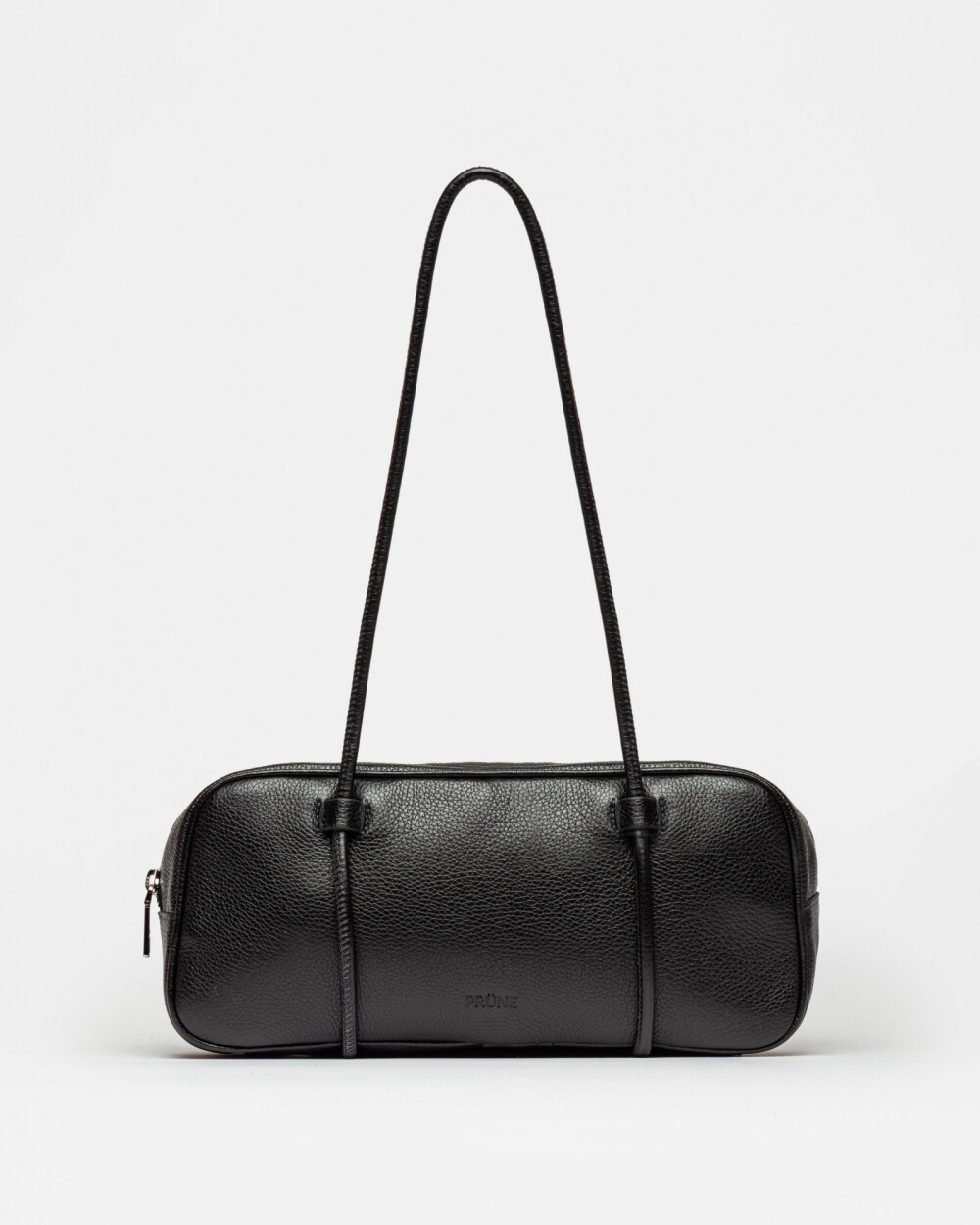 Cartera al hombro Horizon en cuero graneado Negro