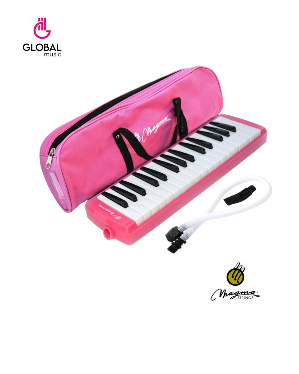 Melodica Magma rosa "Piano" 32 notas con funda rosa 