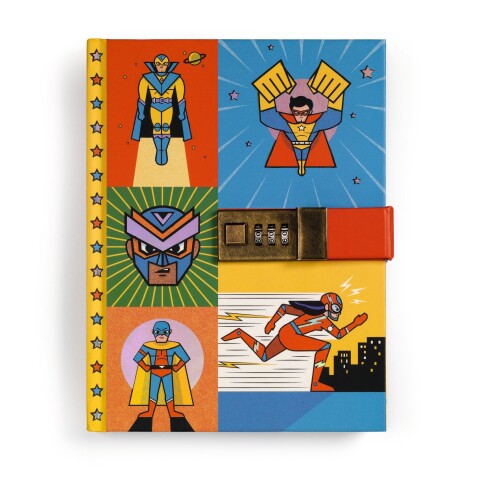 Diario íntimo con código de bloqueo Superheroes