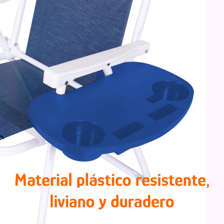 Set de Silla Playa Pleg Alum + Mesa Lateral Portable Azul Azul Marino