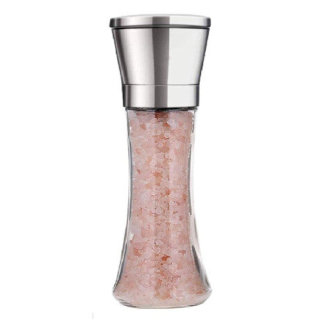 Molinillo Pimienta y Sal Ajustable 200ml Vidrio y Acero Inox Transparente