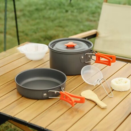 Juego de ollas para camping - 5 piezas Naranja