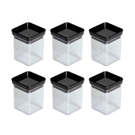 Kit Especiero X7 Lumini Frascos para Condimentos y Soporte Negro