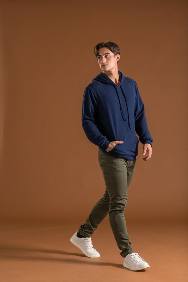 Buzo con Capucha. Azul Marino.