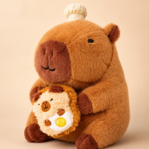 PELUCHE DE 23 CM (CAPIBARA MARRÓN CON TOSTADAS) PELUCHE DE 23 CM (CAPIBARA MARRÓN CON TOSTADAS)