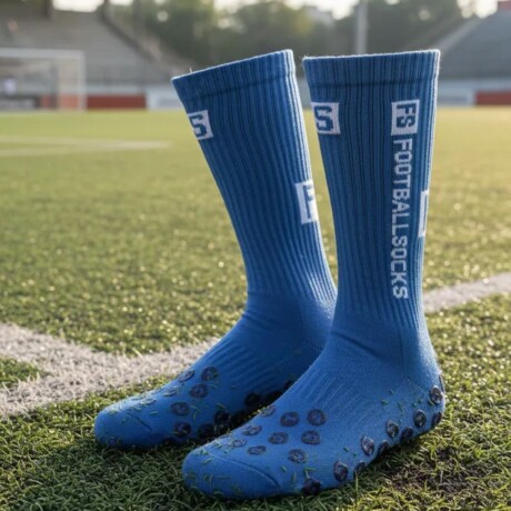 Par de Medias Deportivas Antideslizantes para Fútbol FS Azul Francia