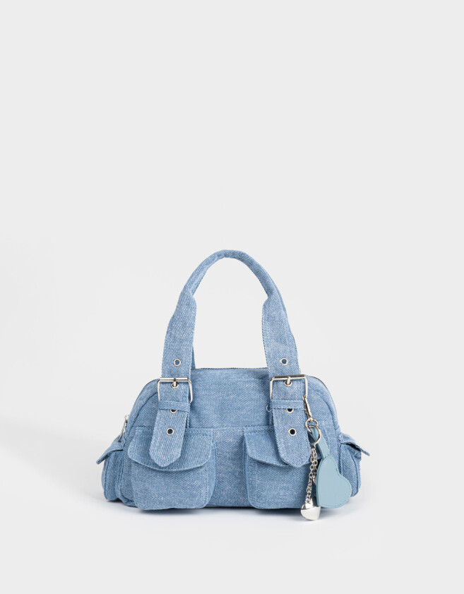 Bowling Denim Cartera Bowling De Denim - Azul Gastado