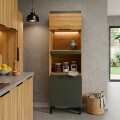 MUEBLE DE COCINA TIPO TORRE MODELO MAGNOLIA 70 CM COLOR MIEL/GRAFITO Mueble De Cocina Tipo Torre Modelo Magnolia 70 Cm Color Miel/grafito