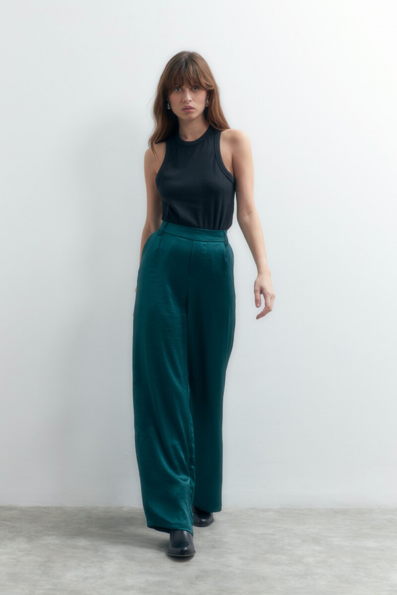 Pantalón satinado verde