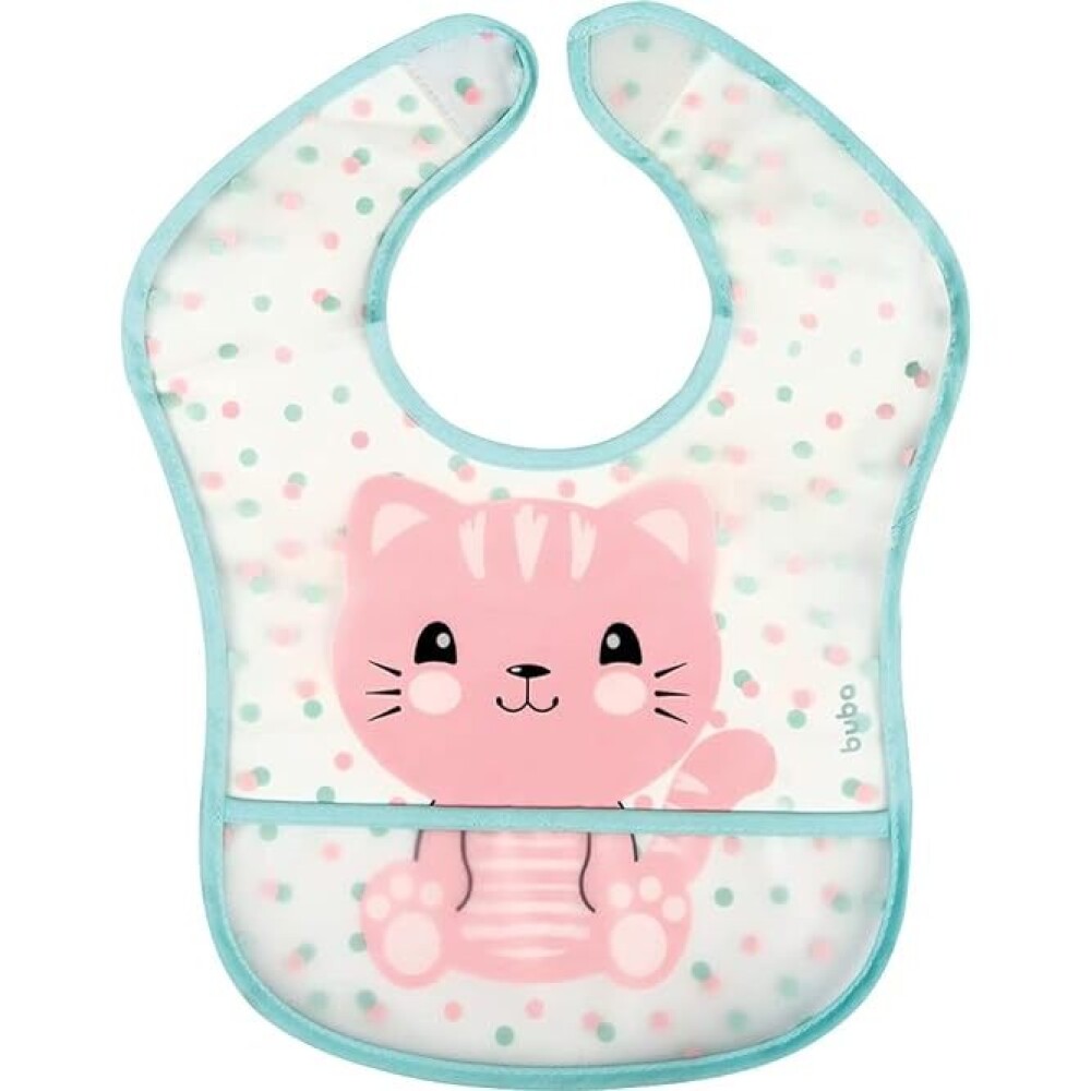 Babero alimentacion BUBA gatita verde agua