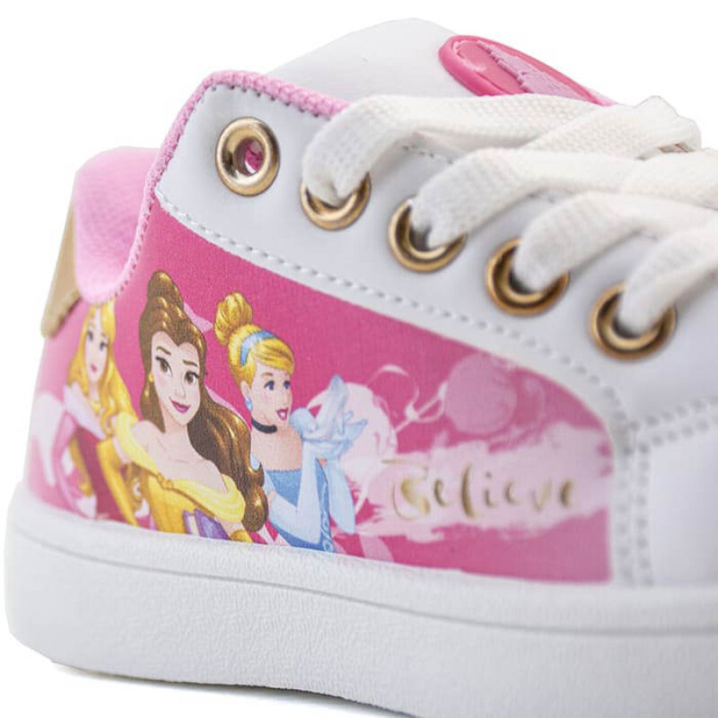 Championes Infantiles Disney Princesa Believe Blanco - Rosa - Dorado