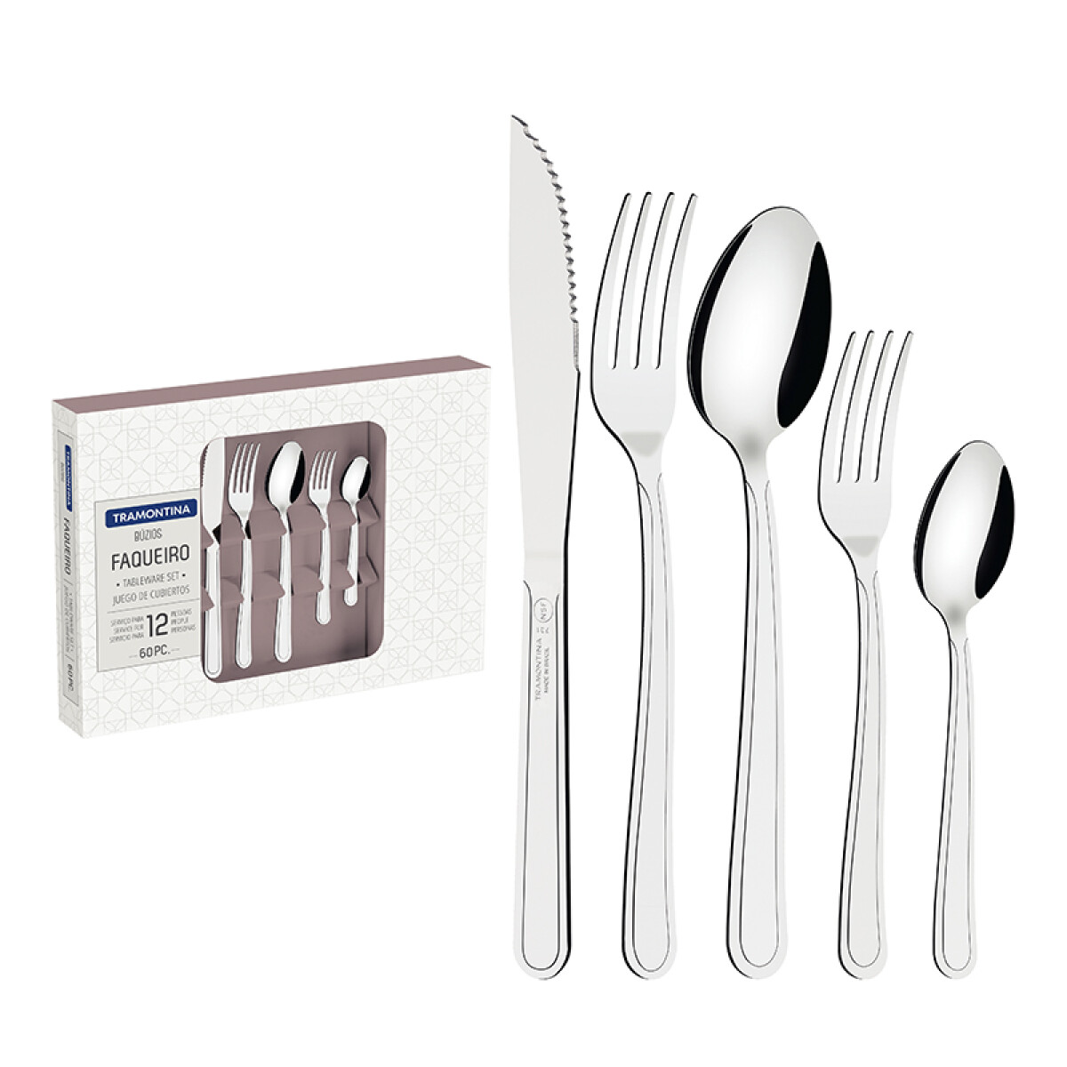 Juego de cubiertos 60 piezas "BUZIOS" -TRAMONTINA - TN8926 