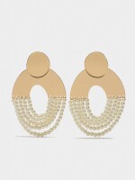 Pendientes Ovalados De Perlas blanco