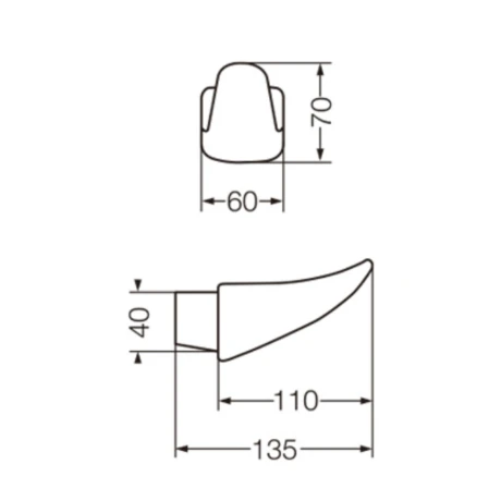 Percha De Loza Color Jazmin 40X135Mm 000