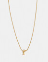 Cadena Corta con Dije Metal Cadena De Acero Con Inicial F - Dorado