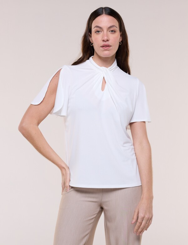 Blusa Nudo Con Mangas Abiertas CRUDO