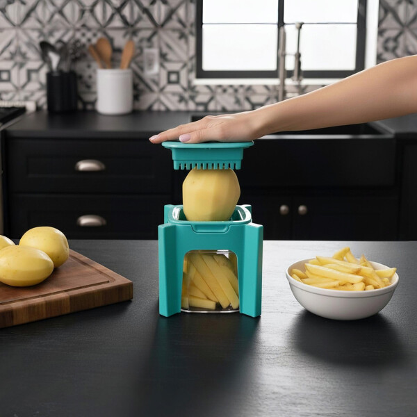 Cortador Picador de Verduras Multifunción 6 Piezas 14x14 cm Color Celeste