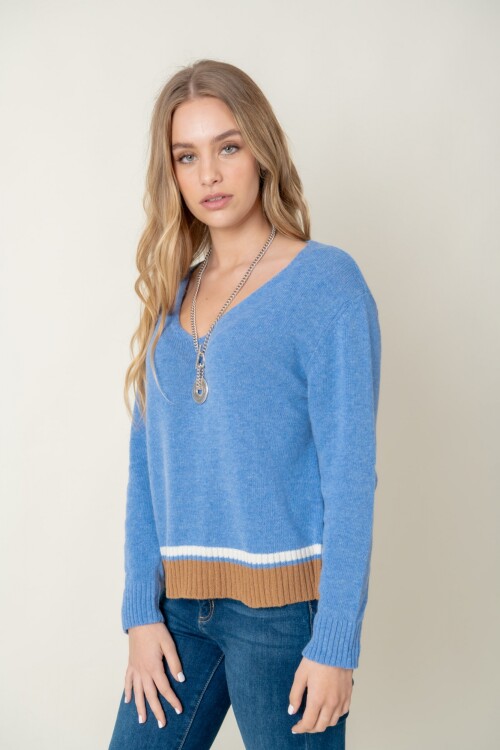 Sweater lana combinado Blue