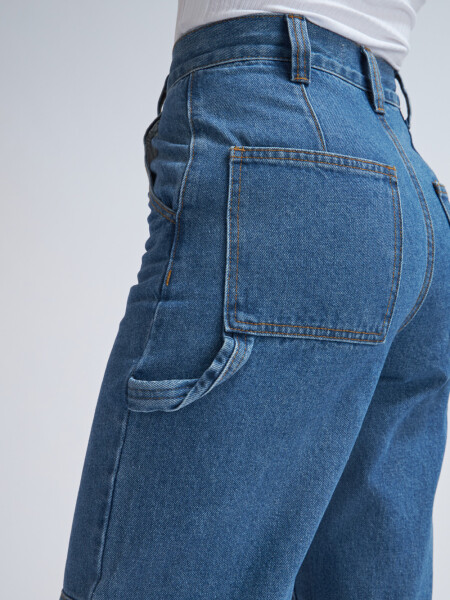Pantalón de jean cargo Azul Medio