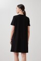 Vestido midi con botones negro