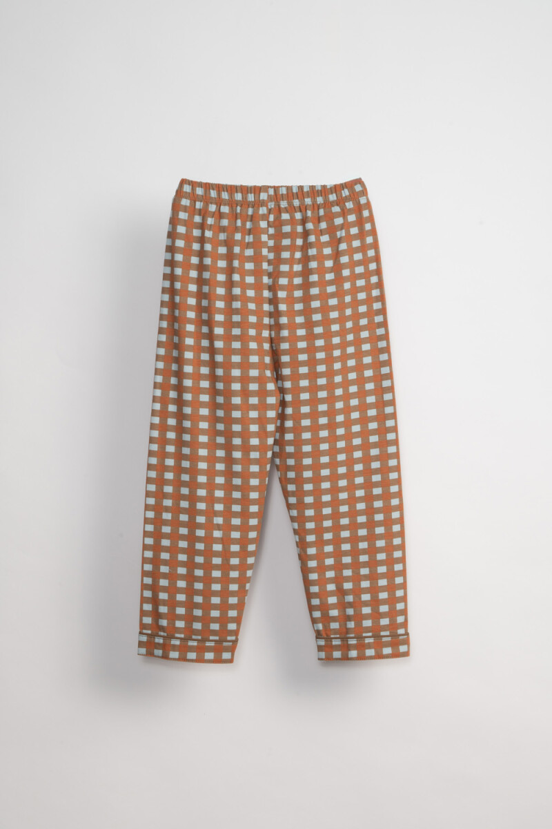 Conjunto pijama Cuadros Marron