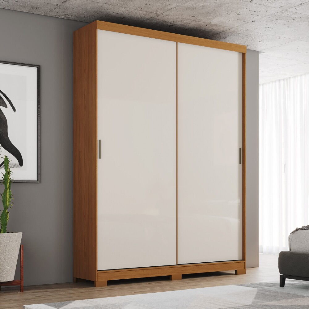 ROPERO LUCCA 2 PUERTAS 2 CAJONES INTERNOS GUARDARROPA CLOSET ARMARIO OFF WHITE