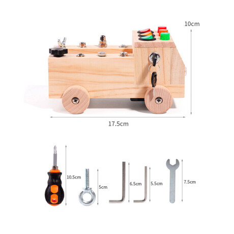 Camión De Madera Interactivo Herramientas Sensoriales El Rey Jug019018