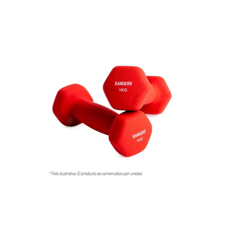 MANCUERNA 1KG REVESTIDA EN NEOPRENO ROJO