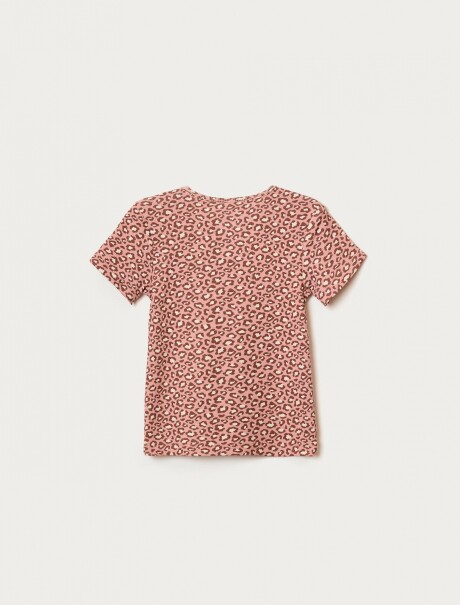 BLUSA CON ESTAMPADO EN TELA ACANALADA ROSADO
