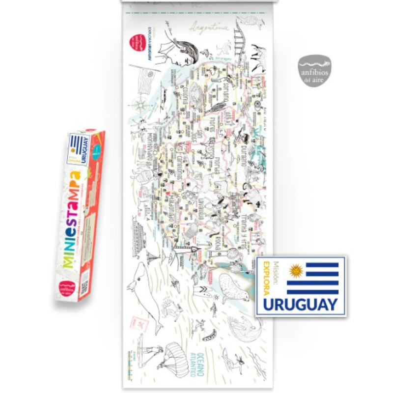 Miniestampa Explora Uruguay papel blanco - Anfibios del aire Unica