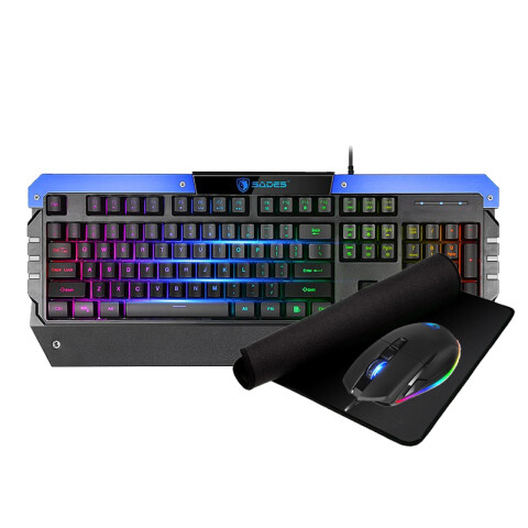 Combo Gamer Sades: Teclado+Mouse+Mousepad Battle Ram Unica