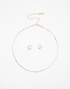 Bijouterie Set Strass Set De Collar Y Aros Con Cubic Zirconia - Dorado