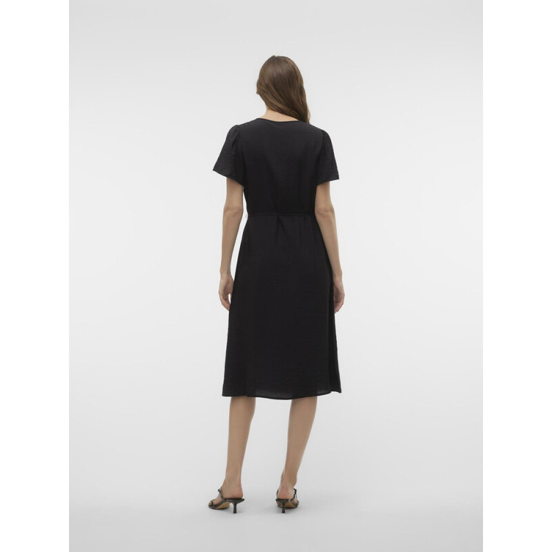 VMJOSIE SS CALF SHIRT DRESS WVN GA BLACK