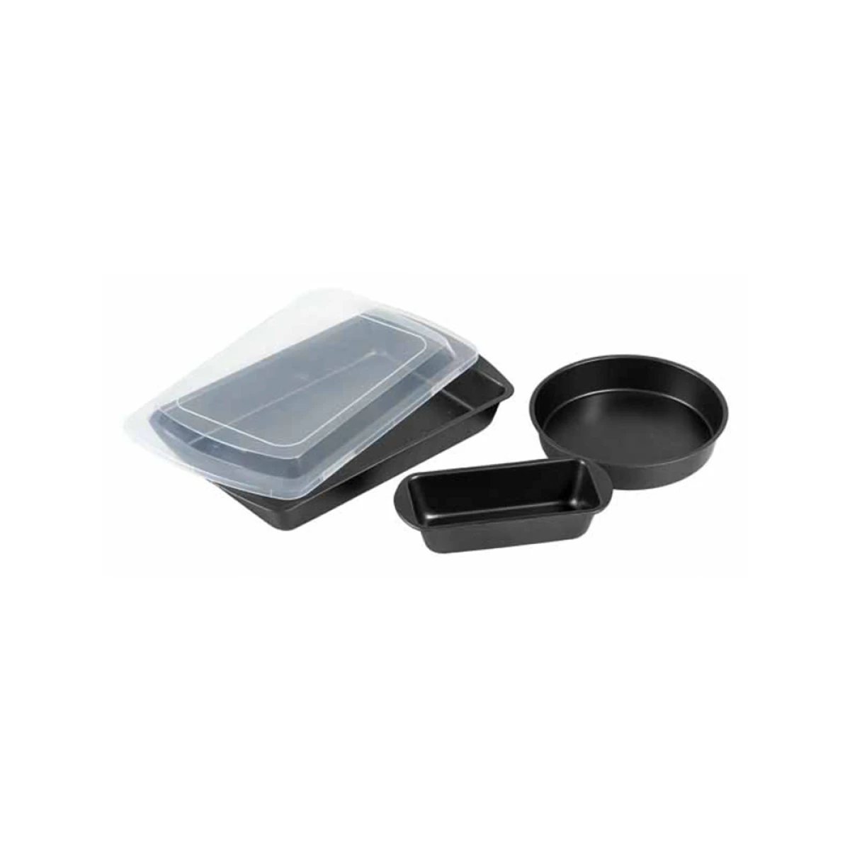 SET ASADERA RECTANGULAR + BUDINERA + ASADERA REDONDA CON TAPA BETTY CROCKER 