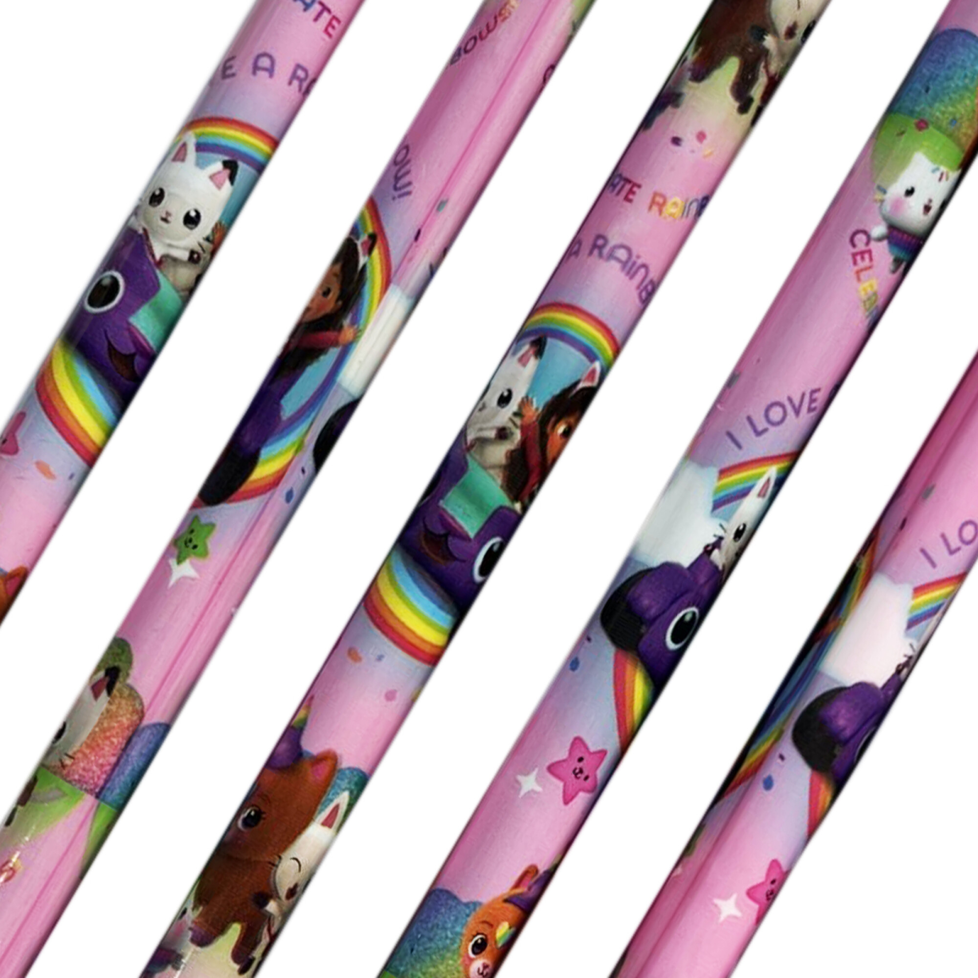 Set De 6 Lápices Con Goma Gabby's Dollhouse | Pack De Lapiceros Con Pandy Patitas - Producto Oficial En Verde