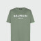 Balmain - Remera de jersey de algodón orgánico estampada Verde