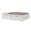 Cama Madera Maciza Con Cajones - 2 plazas - Linea Beauty / Funcional Blanco