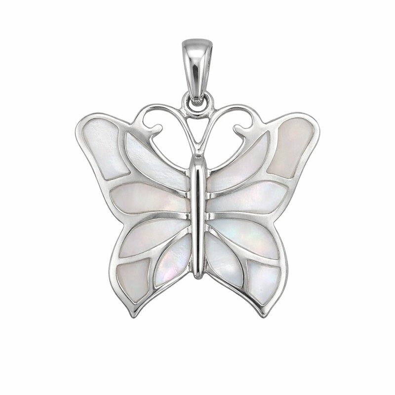 Dije mariposa- Plata 925 - nacar - CP4763 conpiedra