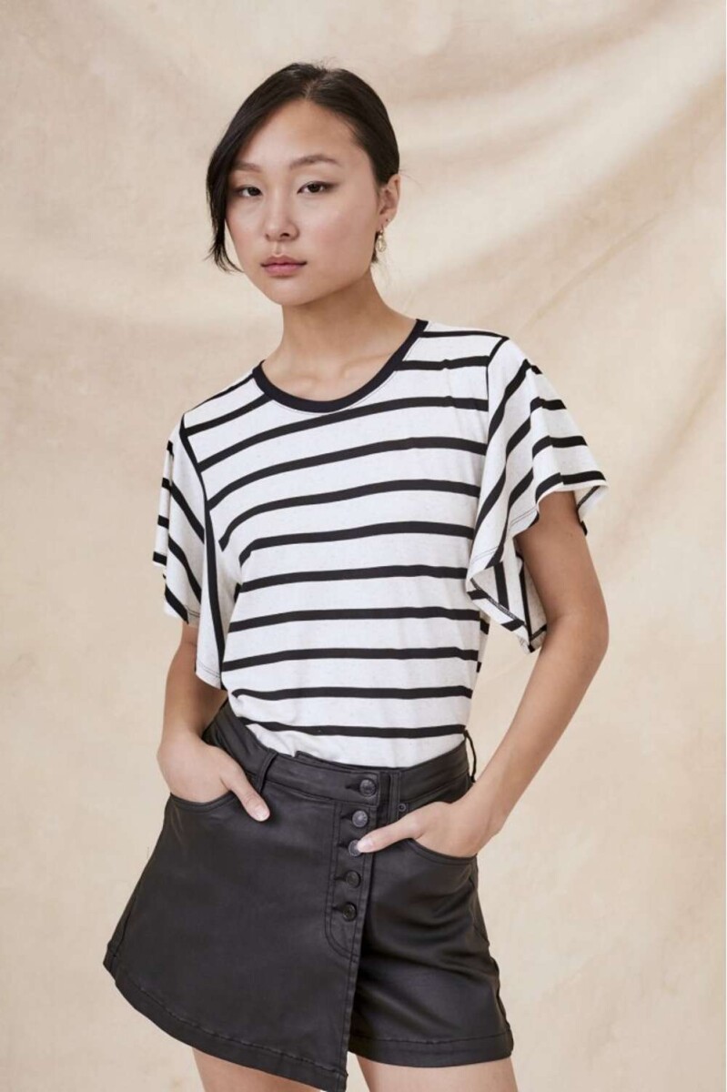 Remera Rayada - Negro 