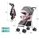 Coche De Paseo Para Bebe 4 Ruedas Chasis Blanco Rosa