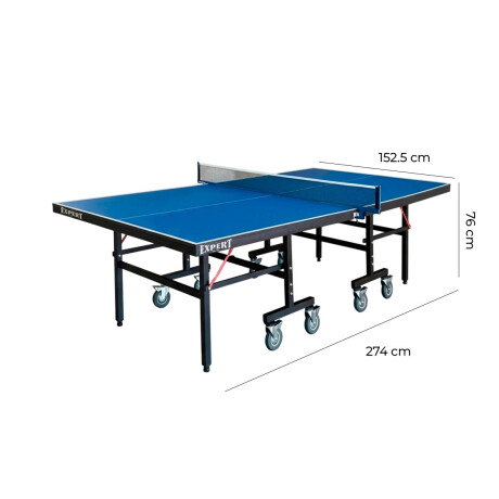 Mesa Ping Pong Profesional 16mm C/ Rueda 7cm Plegable Azul