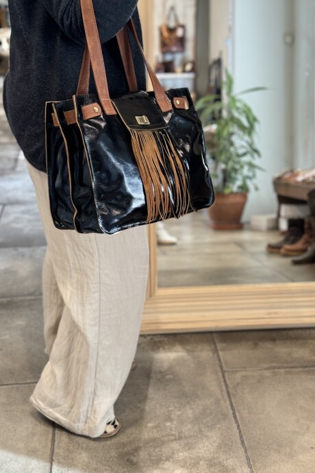 Cartera Oxford Negro Charol