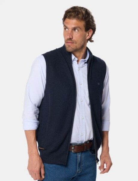 CHALECO TEJIDO DE ALGODON Azul