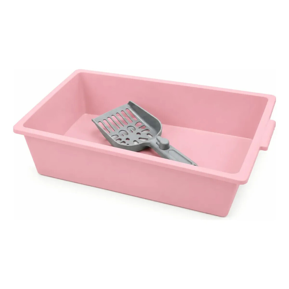 Bandeja Sanitaria Para Gatos Con Pala ROSA