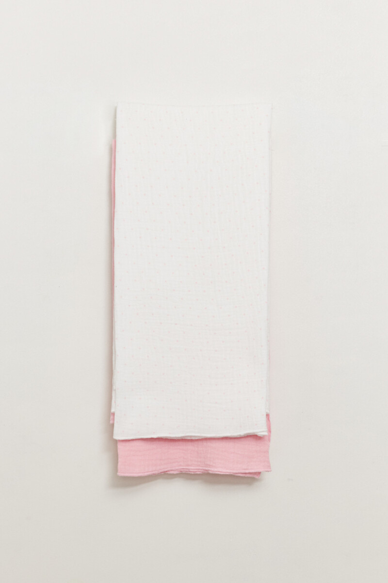 Sabana de muselina pack x2 - Lunares Rosado 