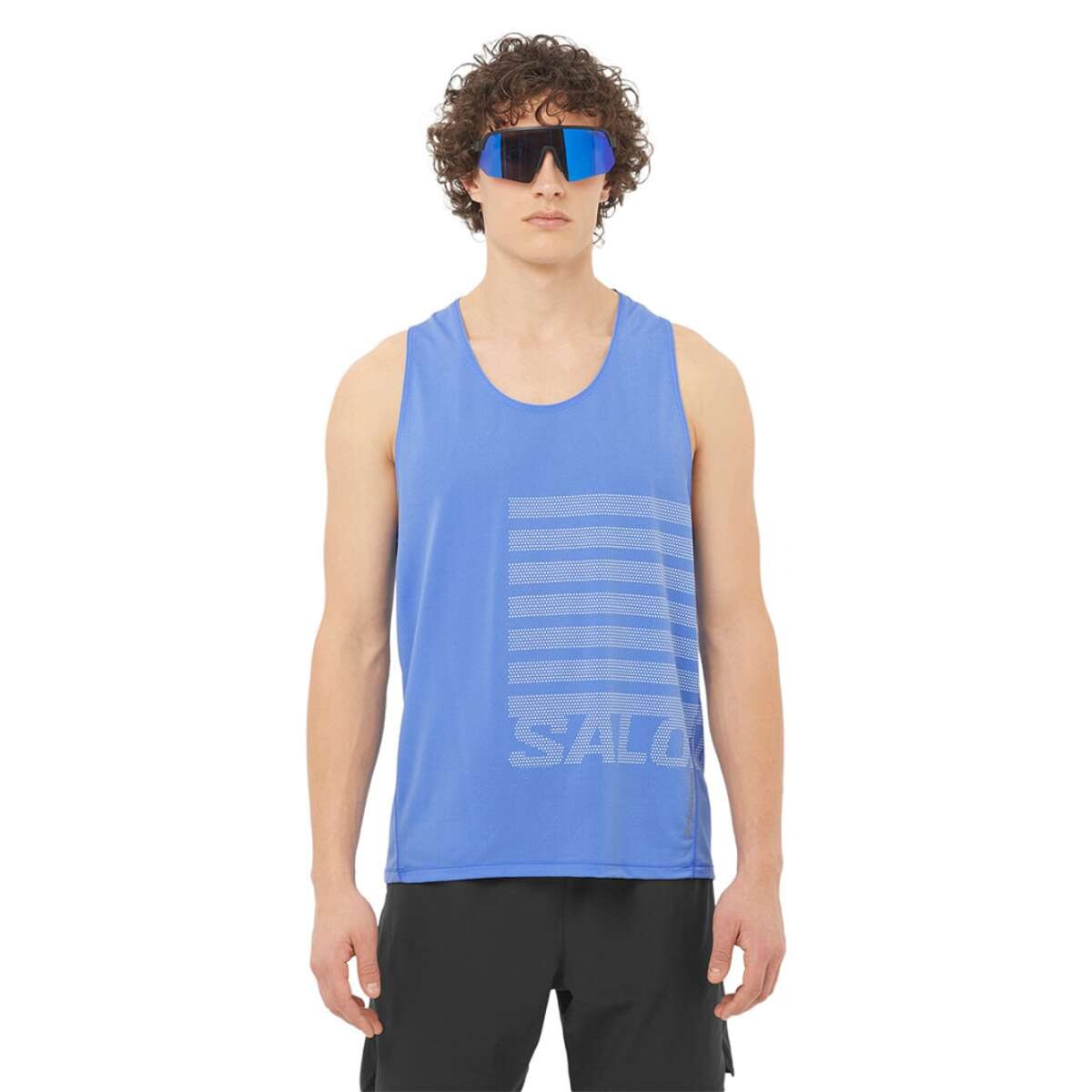 Salomon Musculosa Sense Aero Singlet Gfx M Para Hombre - Celeste 