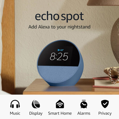 Amazon - Asistente Inteligente Smart Assistant Echo Spot - Wifi. Bluetooth. Alexa. Color Azul. 001