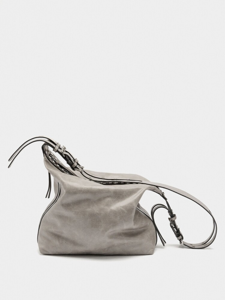 Bolso De Hombro Con Tachuelas gris
